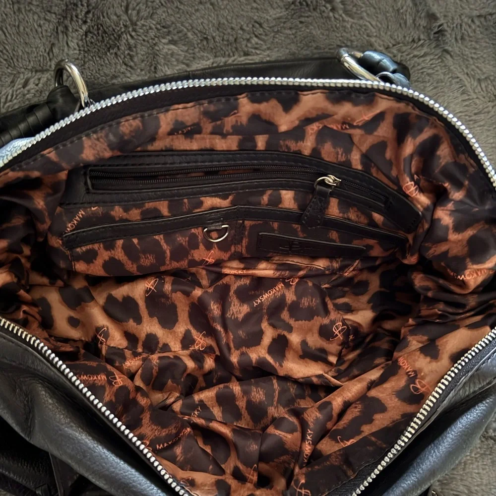 B Makowsky Black Leather Bag - Picture 8 of 9